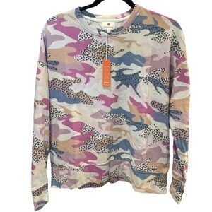 New Sundry Abstract Camo Oversized Pullover